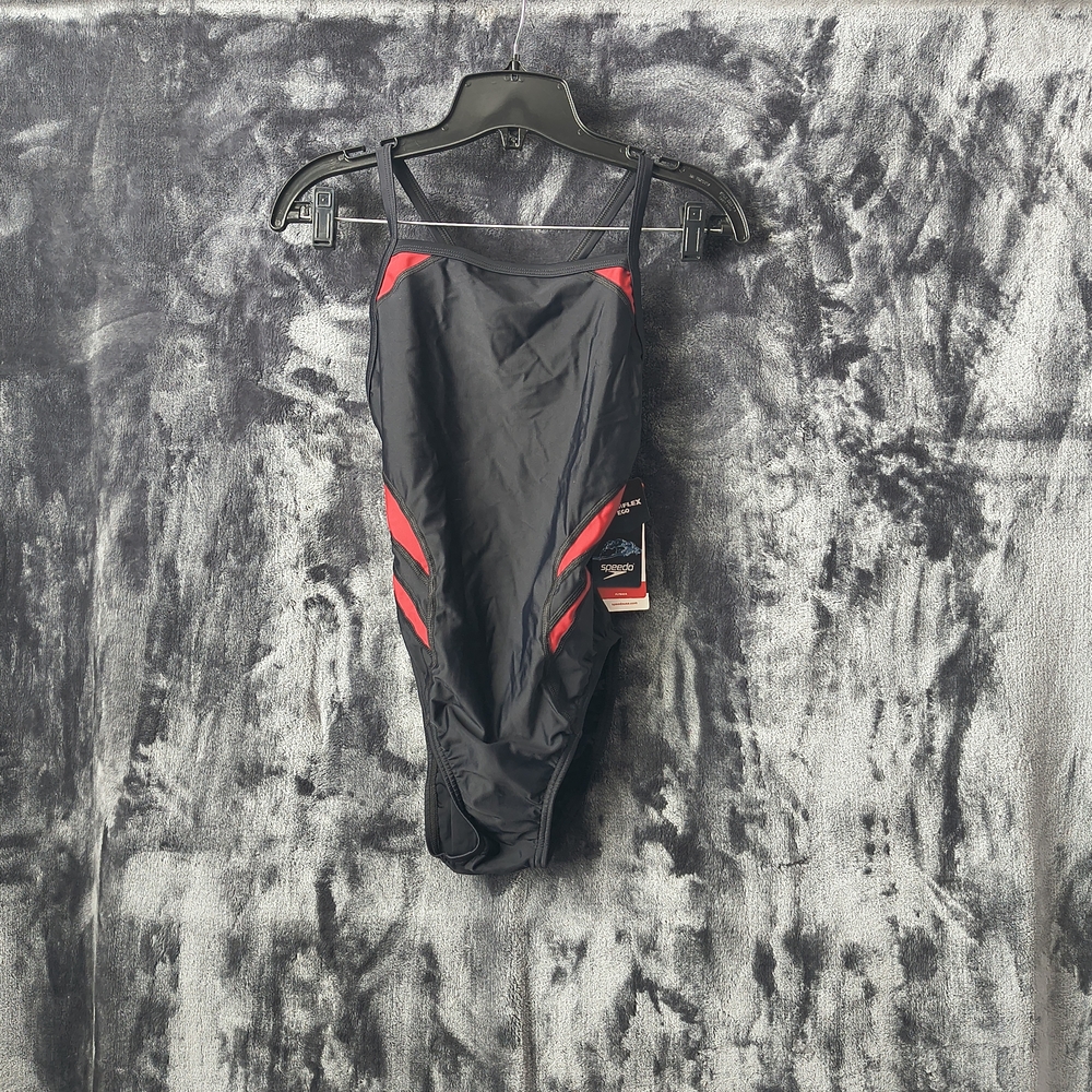 Speedo Black and Red Women's One Piece Swimsuit